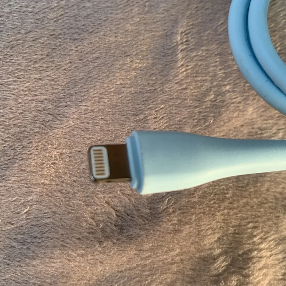 Light Blue Portable Charger with Cable